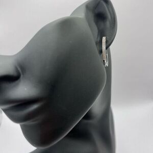 0.25 CT Natural Diamond Sterling Silver Hoop Earrings